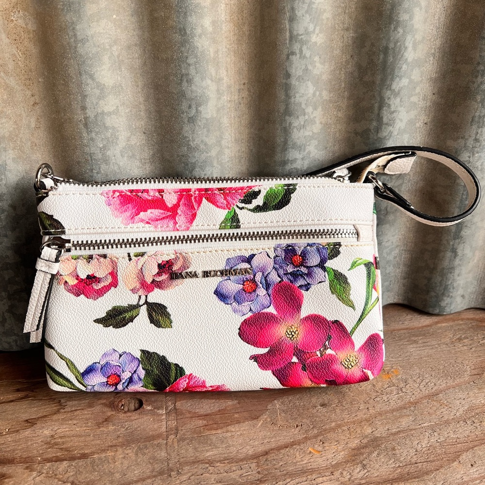 Dana Buchman Peony Print Small Wristlet